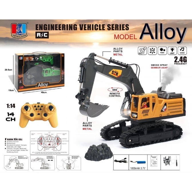 Jual Mainan Remote Control Excavator Alloy 2.4Ghz 555-238 Rc Excavator ...