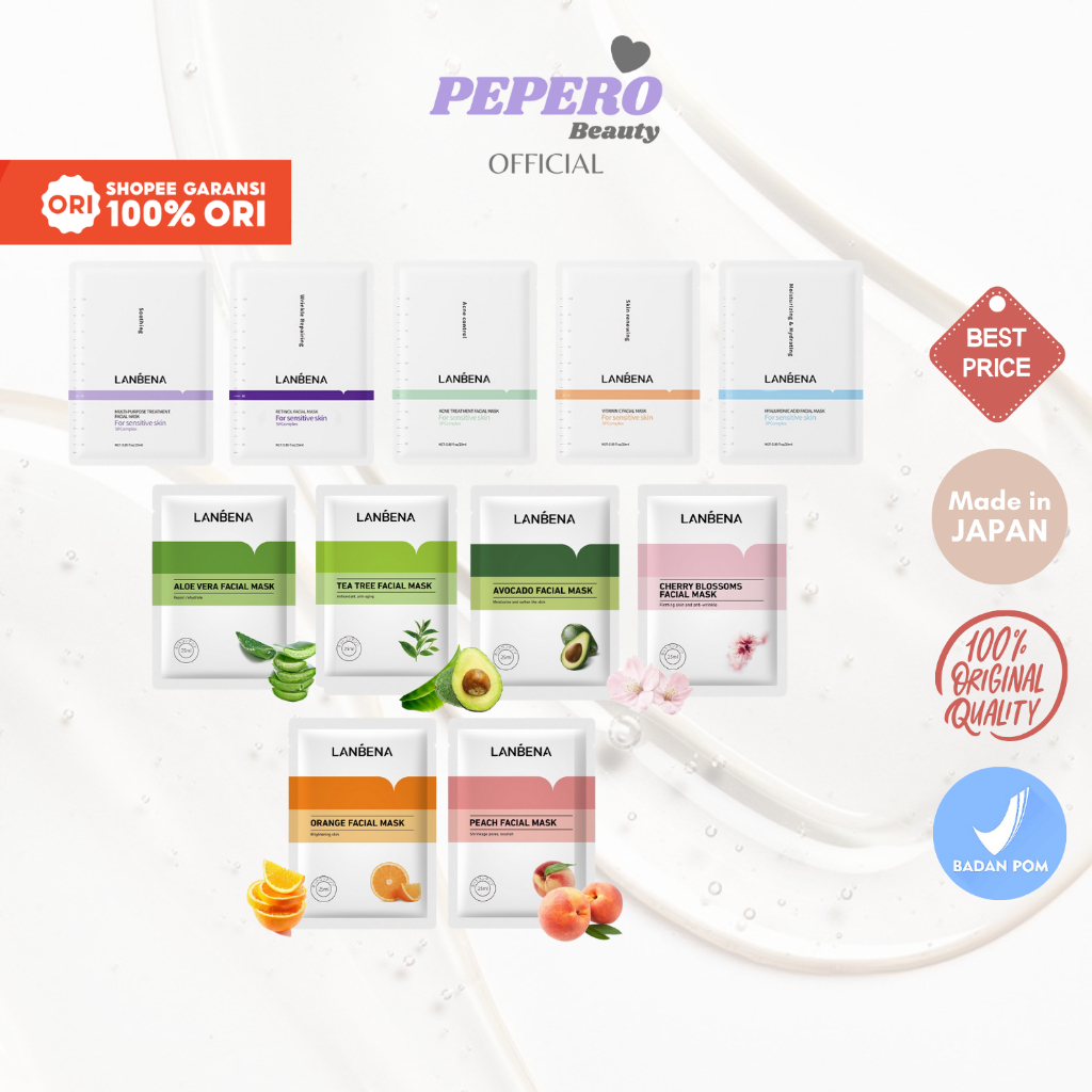 Jual LANBENA Facial Sheet Mask 25ml | Shopee Indonesia