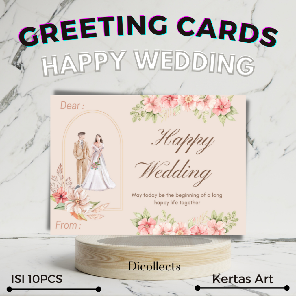 Jual Isi 10 Kartu Kartu Ucapan Happy Wedding Greeting Cards Selamat