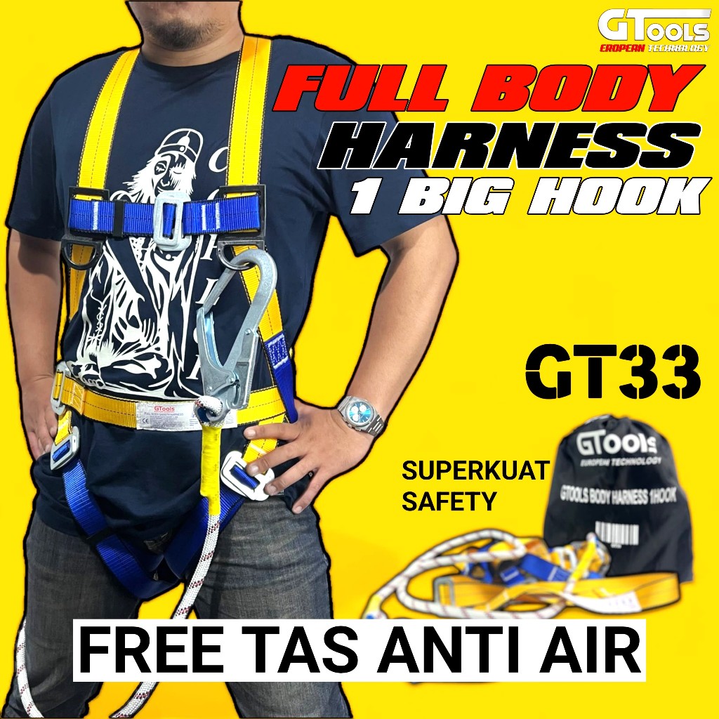 Jual DISKON GTOOLS full body harness absorber 1 singgle big hook besar ...