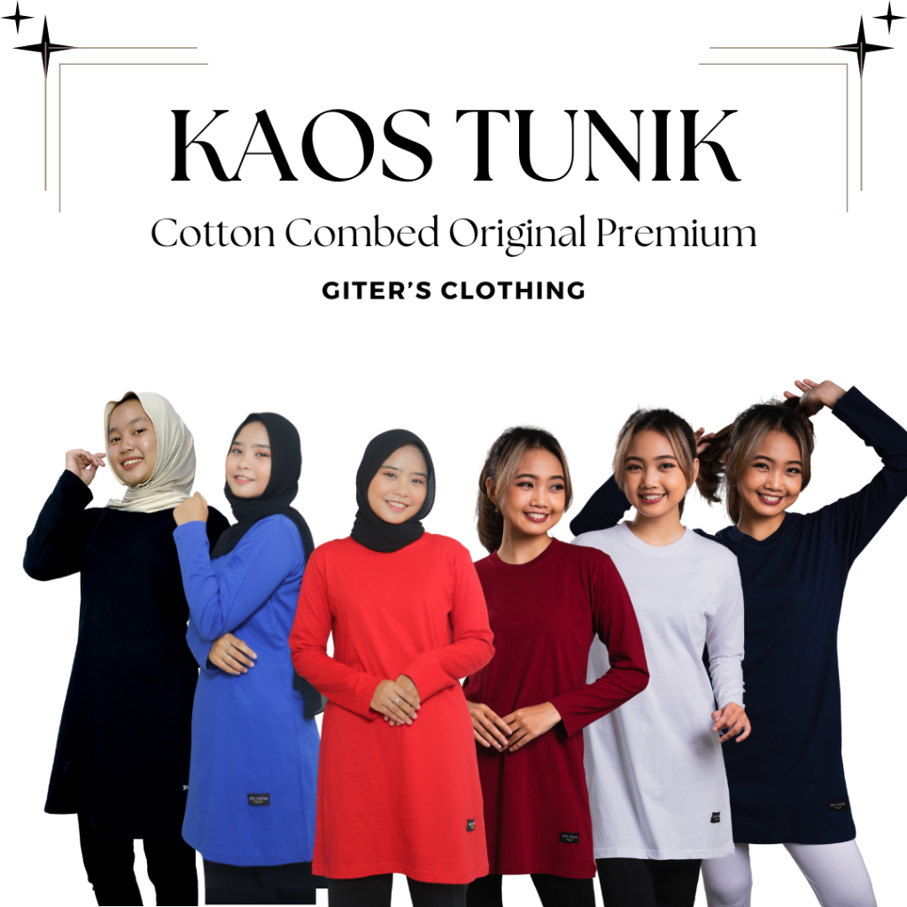 Jual Kaos Tunik Bahan Katun Combed Premium By Giters Clothing Kaos