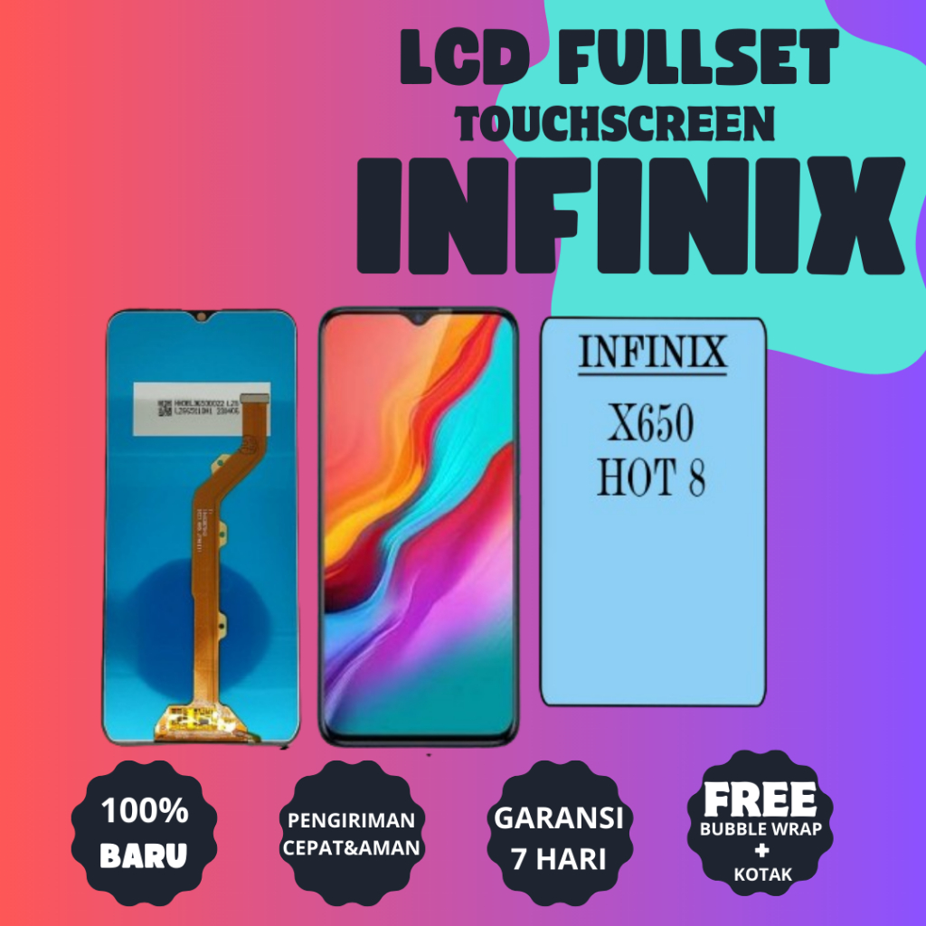 Jual LCD FULLSET TOUCHSCREEN INFINIX HOT 8 / X650 ORIGINAL HARGA ...