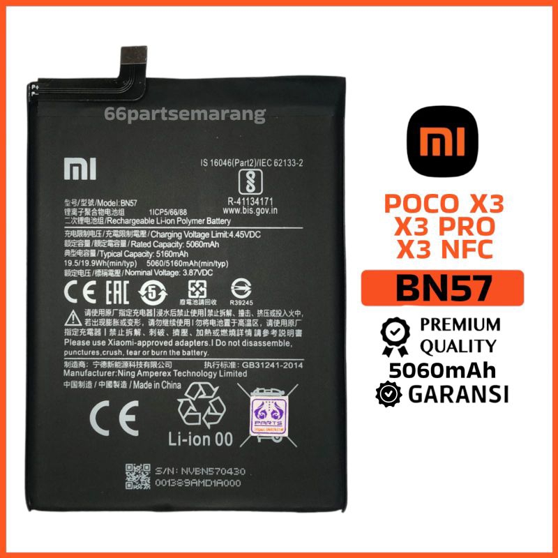 Jual Baterai Batre Batu Battery Bn57 Xiaomi Poco X3 X3 Pro X3 Nfc Bn57 New Shopee Indonesia 5562