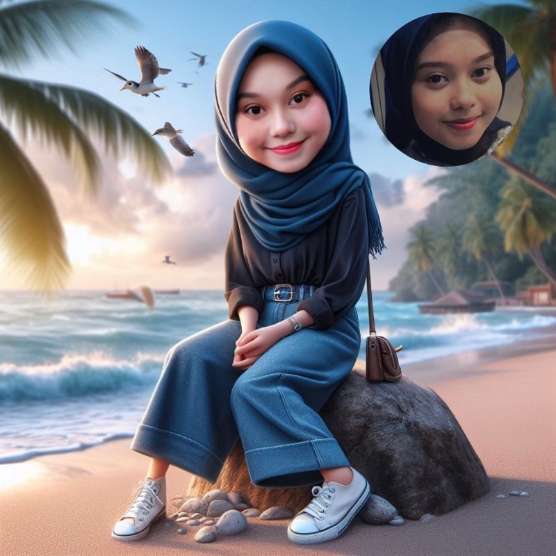 Jual [TERLARIS!!!] Edit Foto jadi karikatur 3D lucu dengan AI + bisa