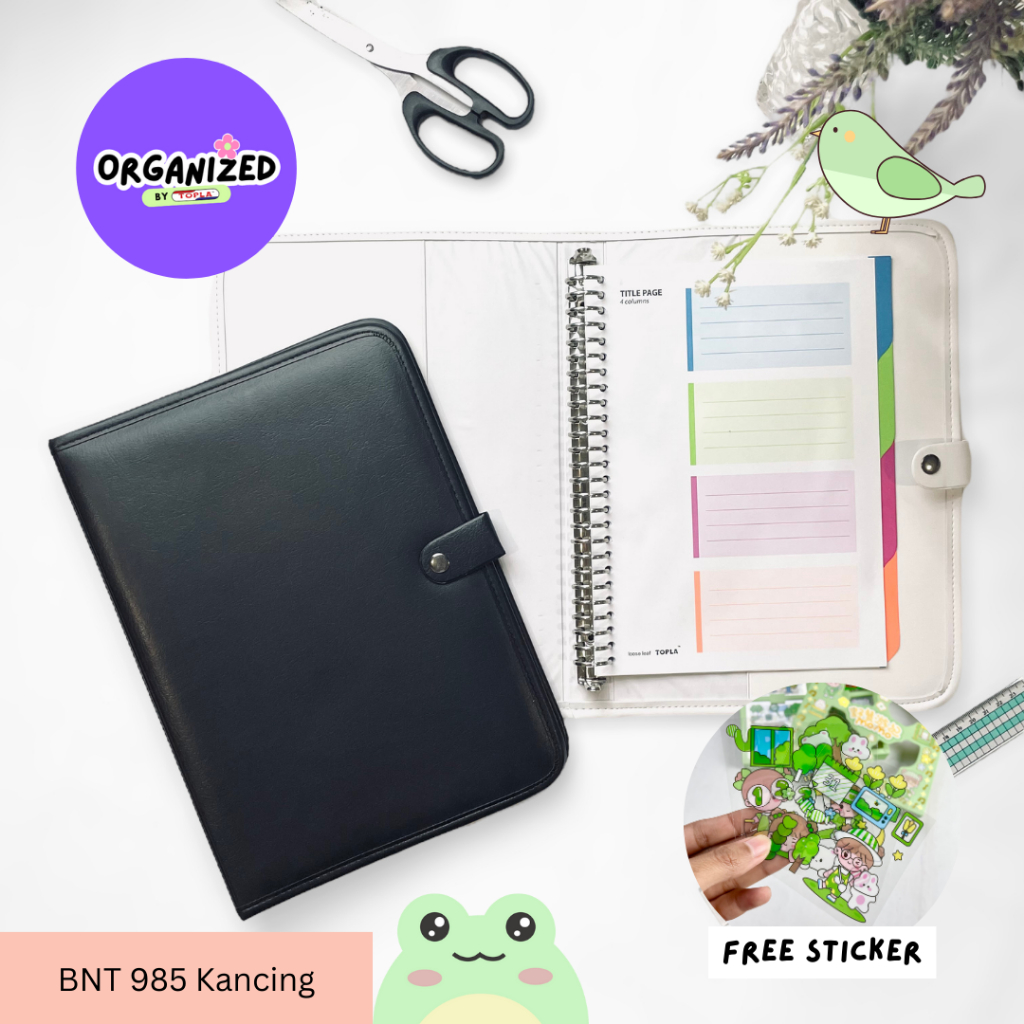 Jual TOPLA Binder Kulit Dengan Kancing Ukuran B5 Binder Campus Buku ...