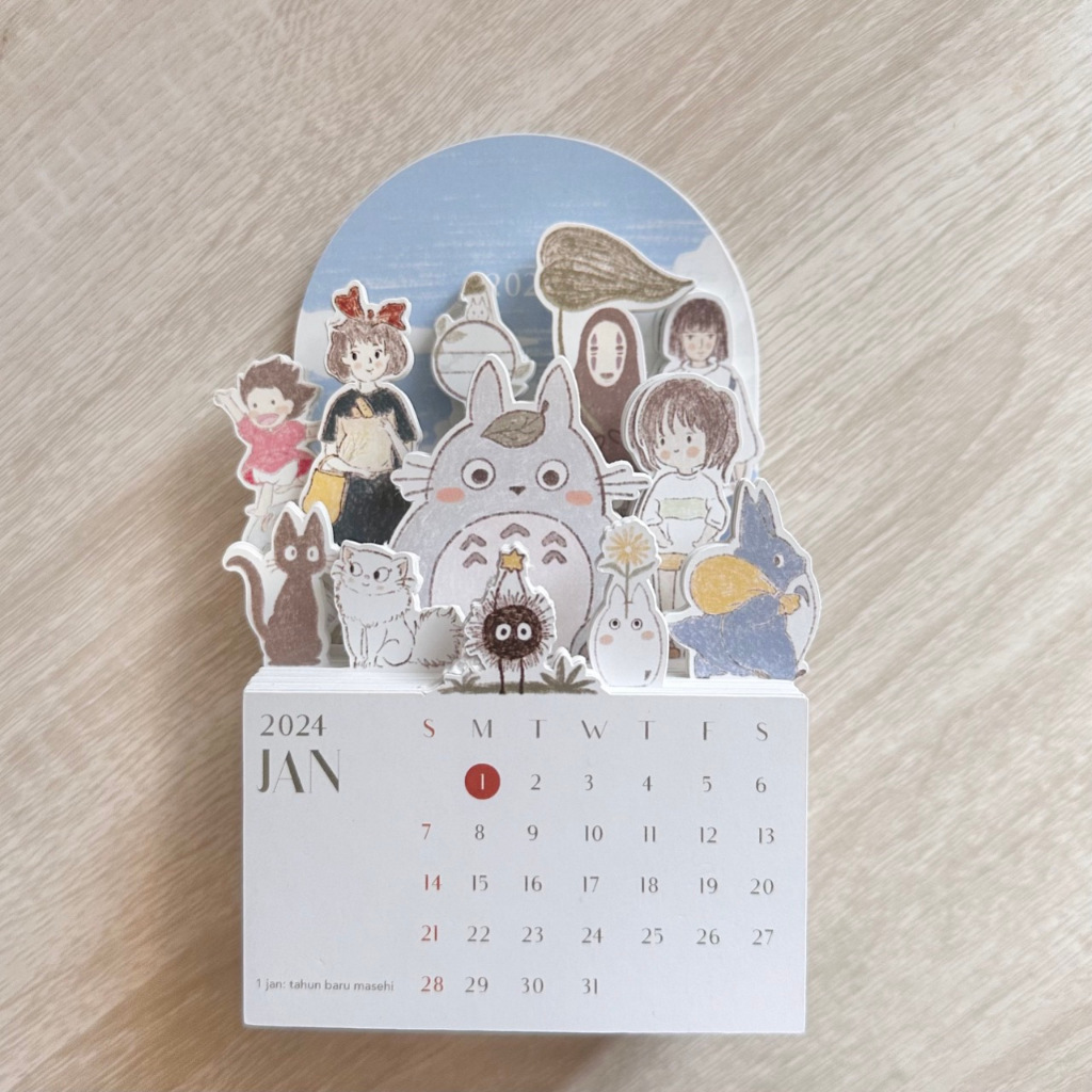 Jual 2025 CALENDAR GHIBLI CHARACTER / DESK CALENDAR / KALENDER MEJA