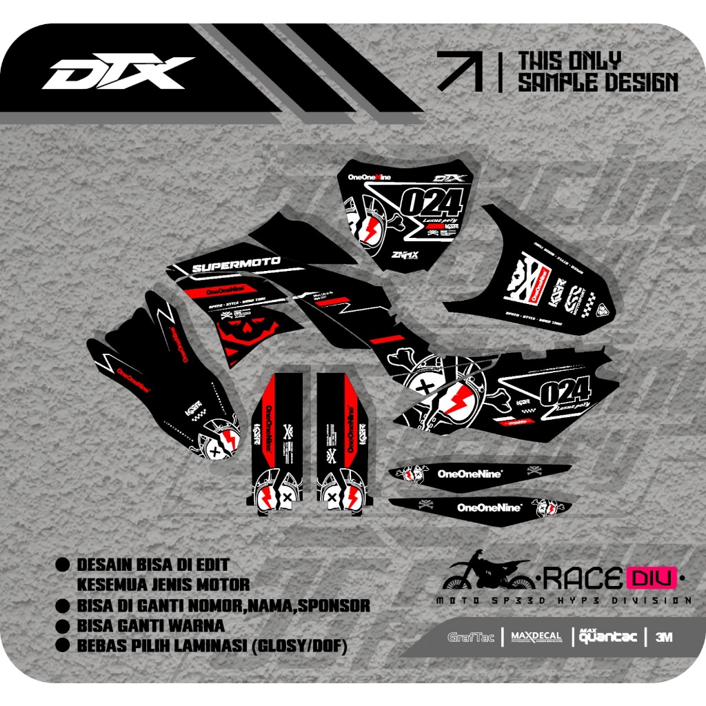 Jual Decal Klx Dtracker Full Body Supermoto Custom Desain Shopee