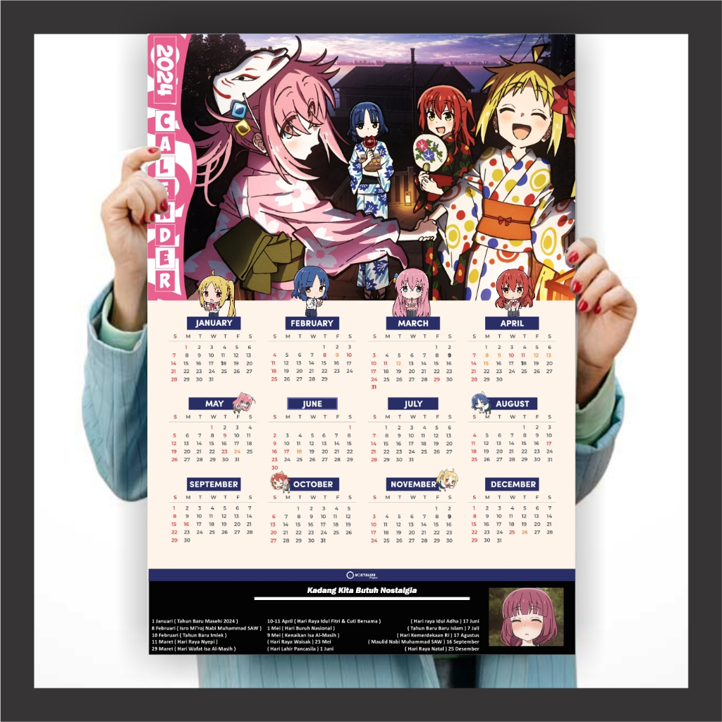 Jual Kalender Anime 2024 - Kalender Anime 2024 - Poster Anime Kalender ...