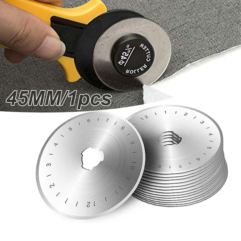 45mm Rotary Cutter With 5PCS Blades For Fabric Paper Vinyl Circular Cut Cutting Disc Patchwork Leather Craft Sewing Tool