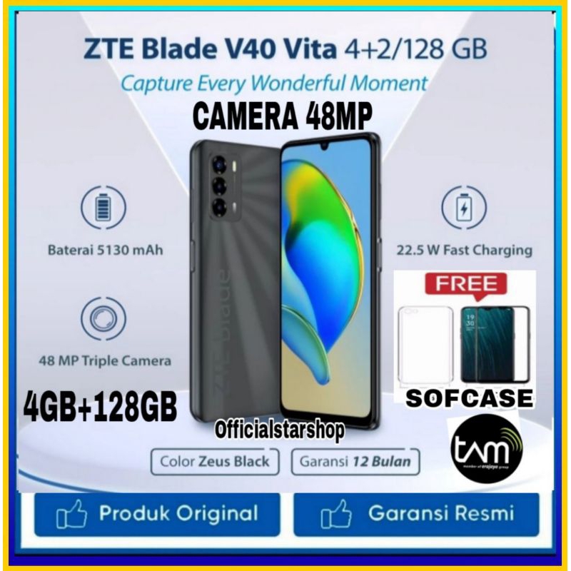 Zte Blade A53 Pro 464gb Garansi Resmi Bisa Cod Ram 44 Extended - Midnight  Blue