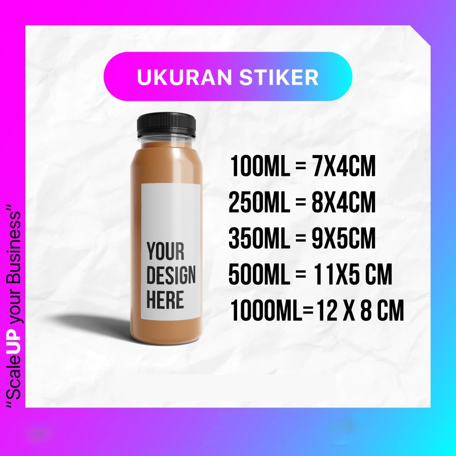 Jual CETAK STICKER LABEL BOTOL KEMASAN MINUMAN KOPI SUSU LITERAN ...