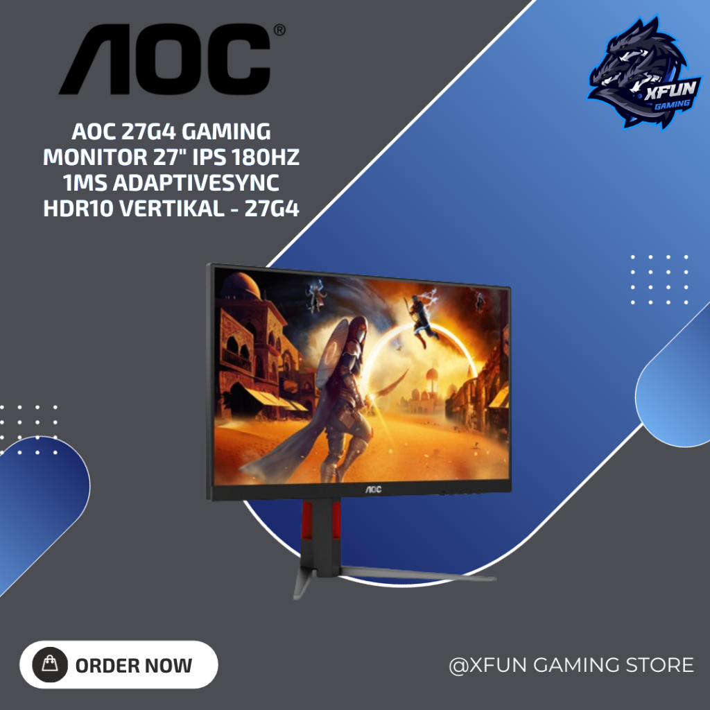 Jual AOC 27G4 Gaming Monitor 27" IPS 180Hz 1ms AdaptiveSync HDR10 ...