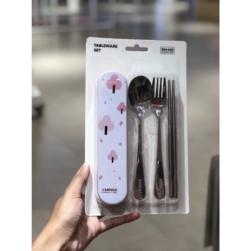 Jual MINISO TABLEWARE SET SENDOK MAKAN SET STAINLESS STEEL Shopee