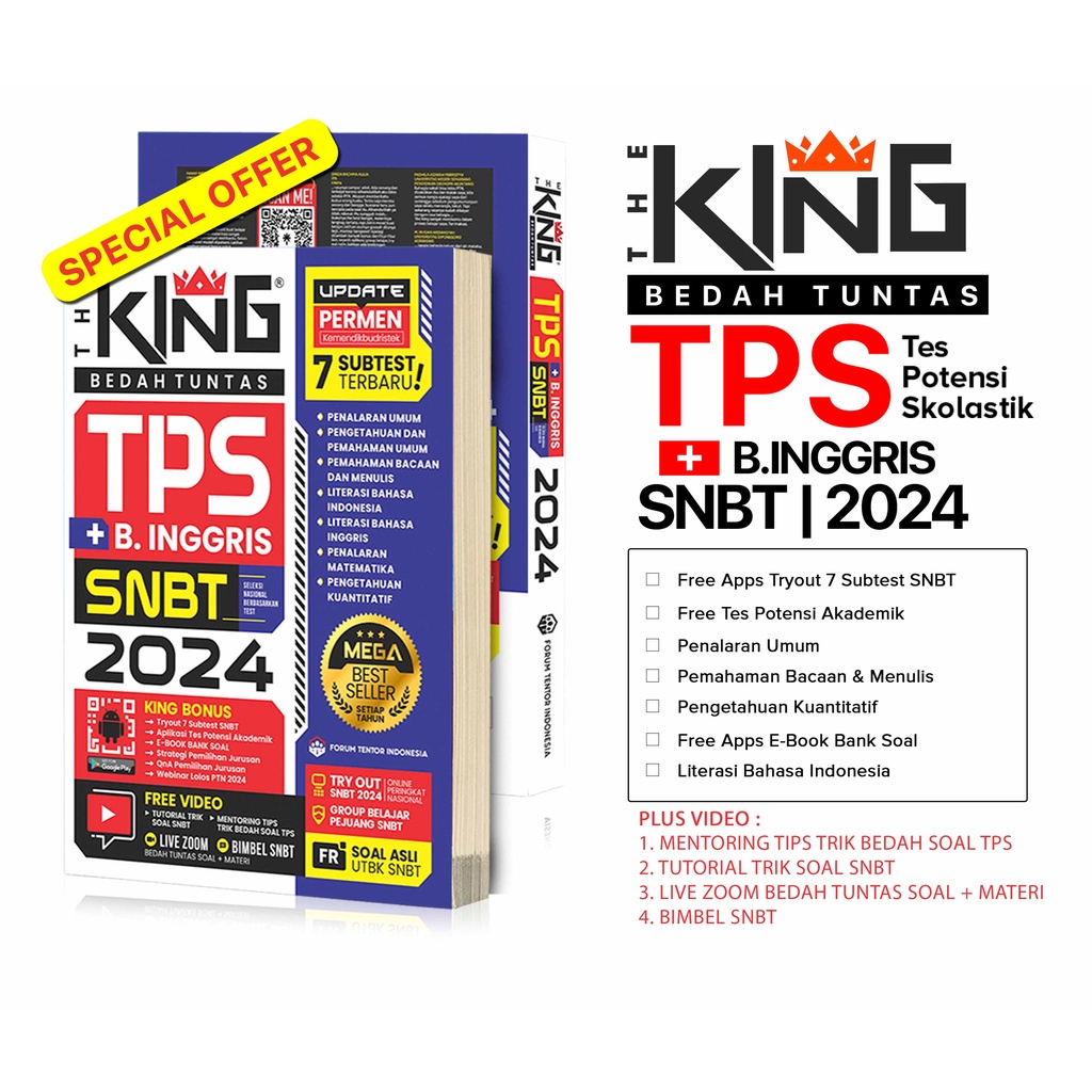 Jual Buku The King SNBT 2024 / The King Bedah Tuntas TPS Plus Bahasa ...