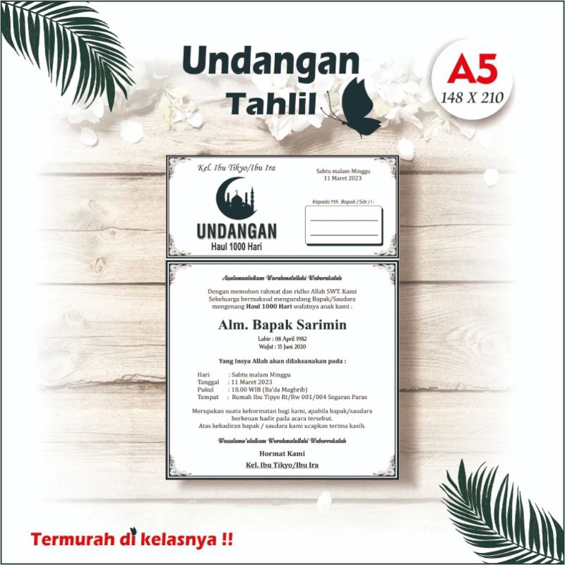 Jual undangan Walimatul aqiqoh, nikahan, tahlilan, Khitan | Shopee