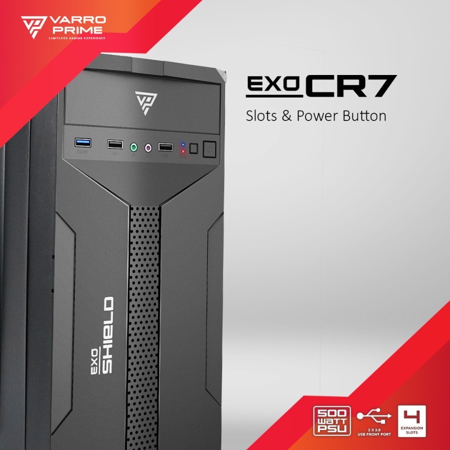 Jual Varro Prime Exo Shield Casing PC/Komputer m-ATX PSU 500W | Shopee ...
