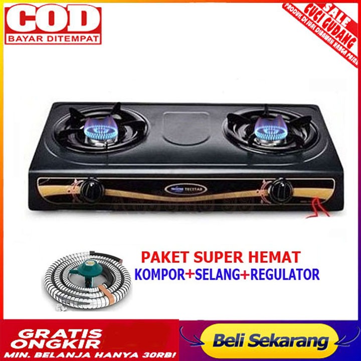 Jual Kompor Gas Tungku Tecstar Tg Csr Bahan Teflon Free Selang Regulator Paket Sni Shopee