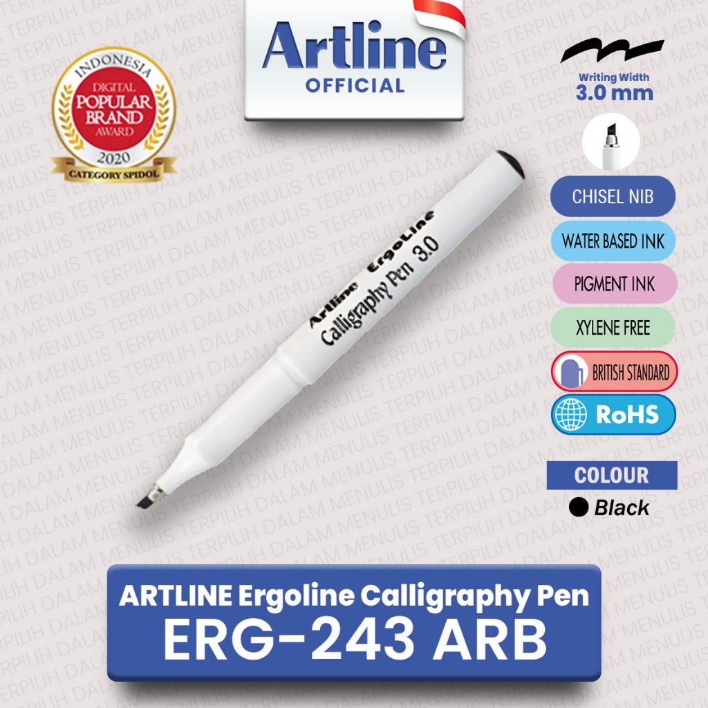 Jual ARTLINE Ballpoint Ergoline Calligraphy Kaligrafi Lettering Pen
