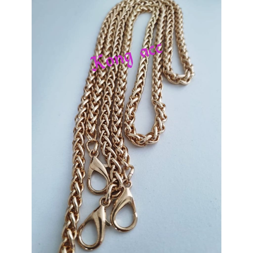 Jual Tali rantai tas kepang (60cm)+ cantolan udang besi berat( premium ...