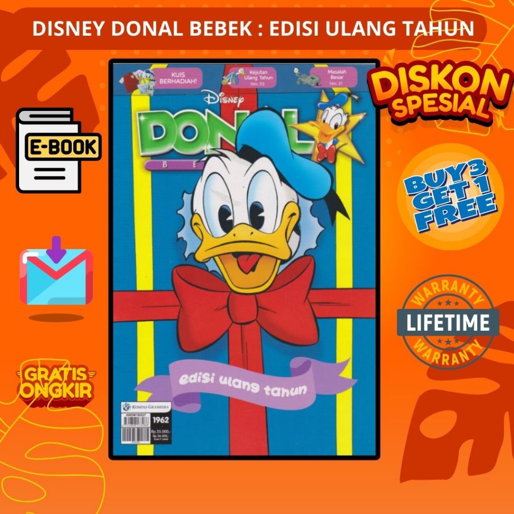 Jual Komik Disney Donal Bebek Edisi Ulang Tahun 1962 Bahasa