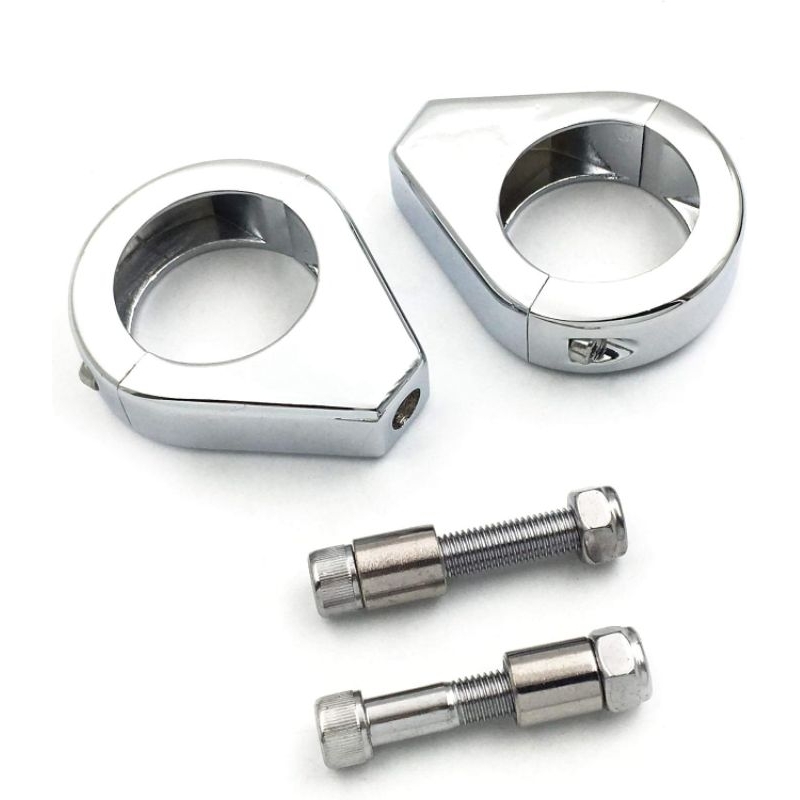 2x Chrome Motorcycle Turn Signal Bracket 39mm Front Fork