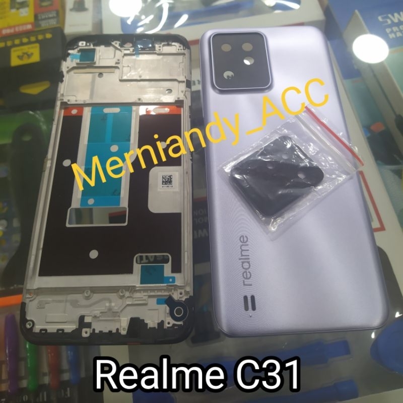 Jual Cessing Hausing fullset frame lcd Realme C31 Backdor + Frame ...