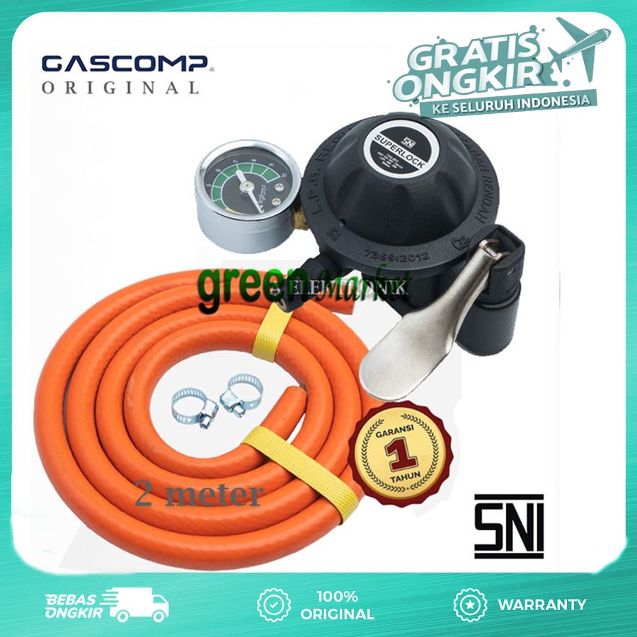 Jual Gascomp Superlock Regulator Grs Selang Gas Meter Grs Original Shopee Indonesia