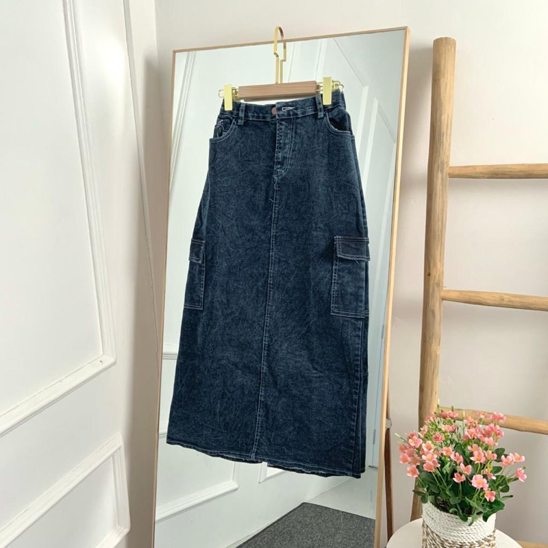 Jual NAUTIKA JEANS- ROK JEANS CARGO ROK JEANS NAYLA HIGHT WAIST PREMIUM ...
