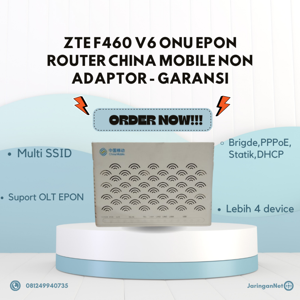 Jual MODEM EPON ZTE F460 V6 TANPA ADAPTOR Shopee Indonesia