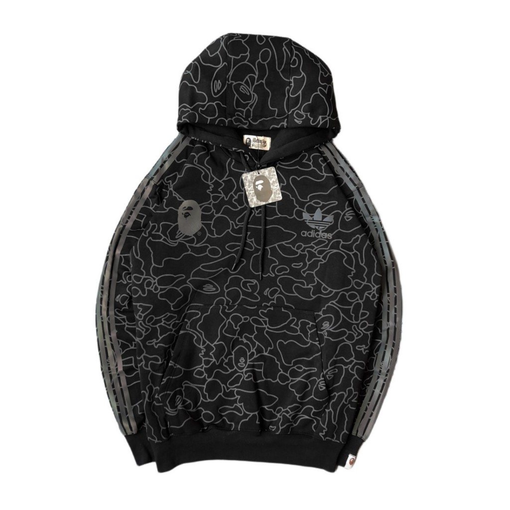 JAKET HOODIE ADIDAS X BAPE A BATHING APE CAMO GREY