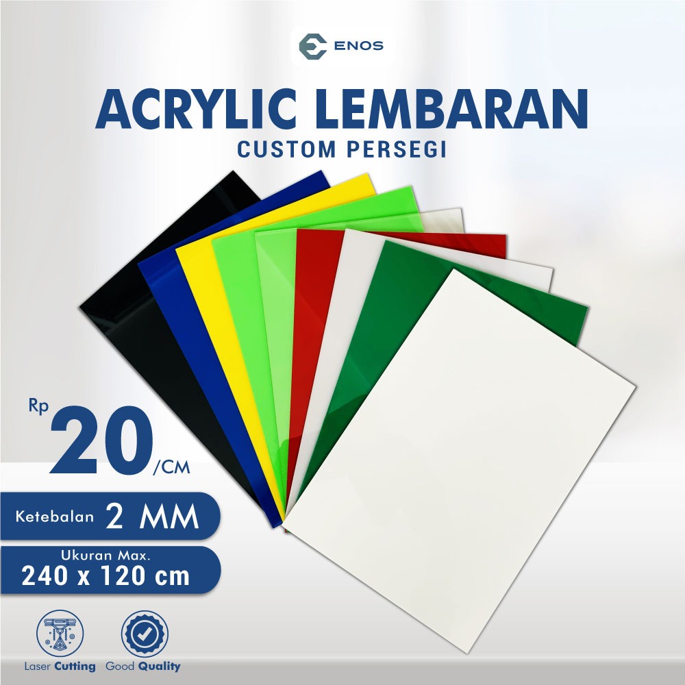 Jual [ENOS DIGITAL] Akrilik Lembaran 2mm / Acrylic Warna Bening Ukuran ...