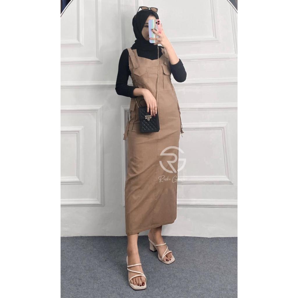 Jual Bella Overall Rok Cargo Wanita Katun Premium Jumpsuit Rok Casual ...