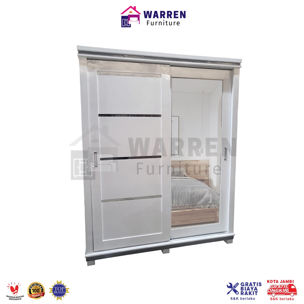 Jual Lemari Pakaian 2 Pintu Sliding Jumbo Lemari Pintu Sleding