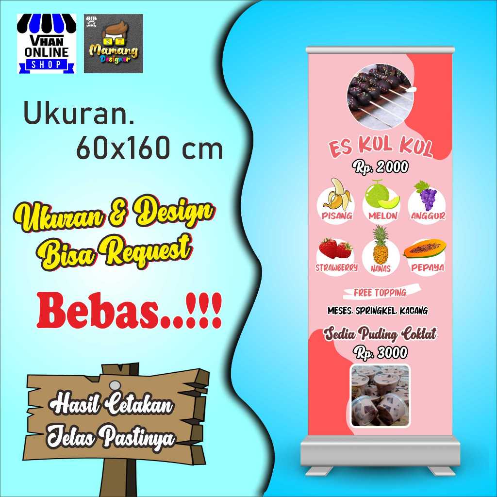 Jual Spanduk Banner Dengan Request Design Untuk Jualan Es Kul Kul dan ...