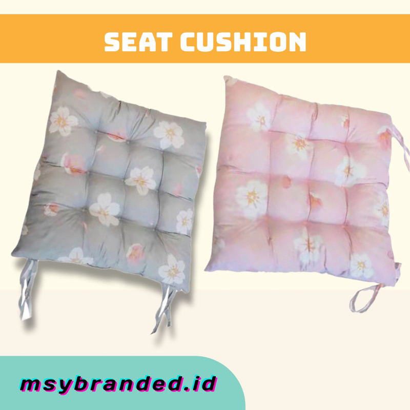 Jual MINISO SEAT CUSHION BANTAL SOFA DUDUK FLOWER SQUARE BUNGA KOTAK