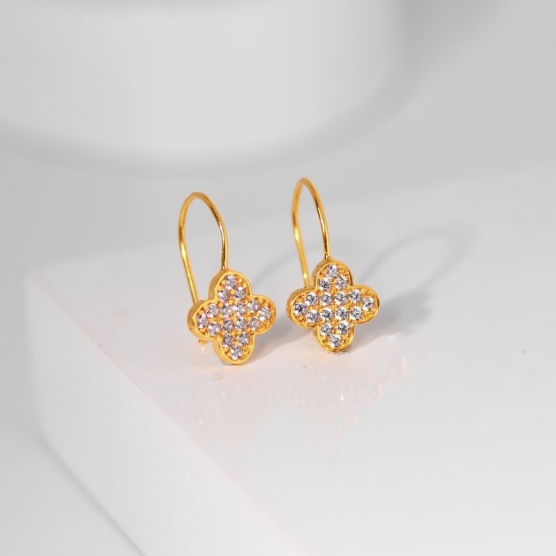 Jual Anting Emas Kawatan Clover Mata Tabur Toko Emas Gadjah Shopee Indonesia