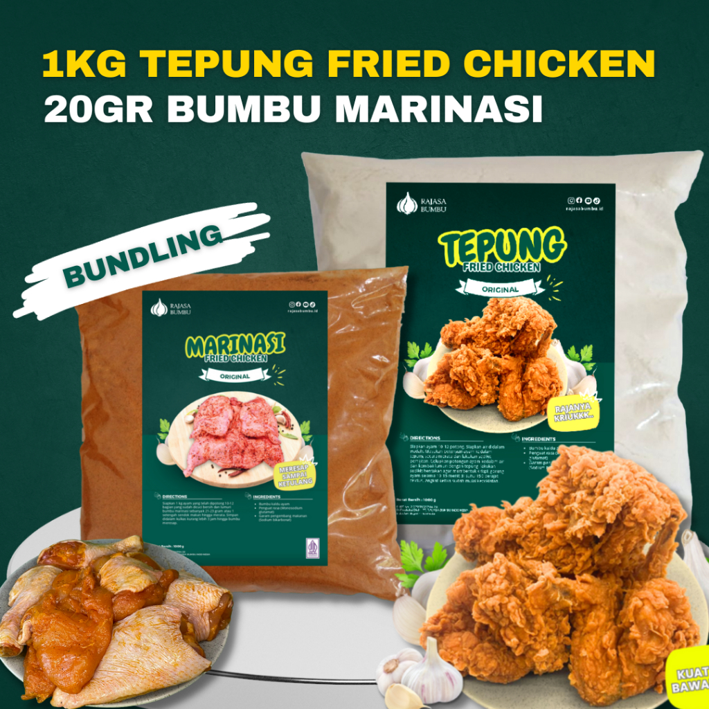 Jual [paket Bundling] 1kg Tepung Fried Chicken Dan 20 Gr Bumbu Marinasi