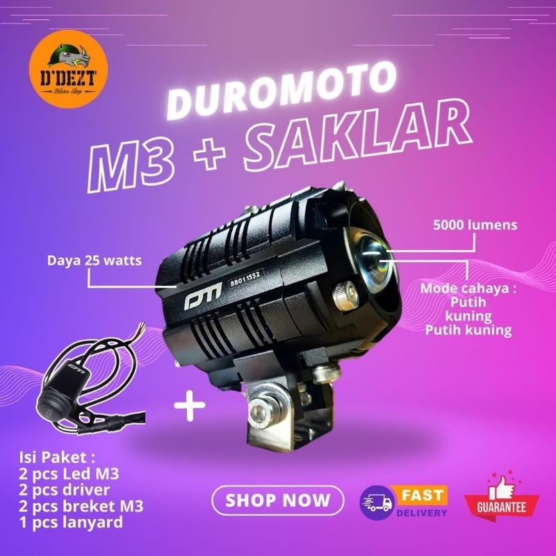 Jual Duromoto M Pro New Version Duromoto Senlo M Pro Watt Lampu Tembak Led Foglamp Motor