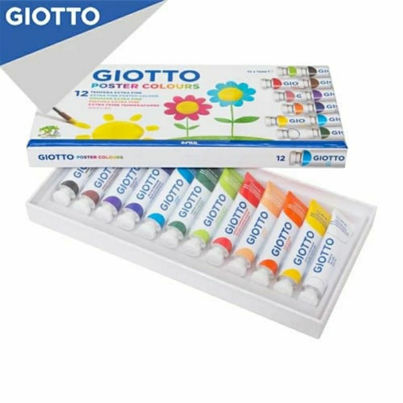 Jual Giotto Poster Paint Set 12 Colors 12 ML | Shopee Indonesia