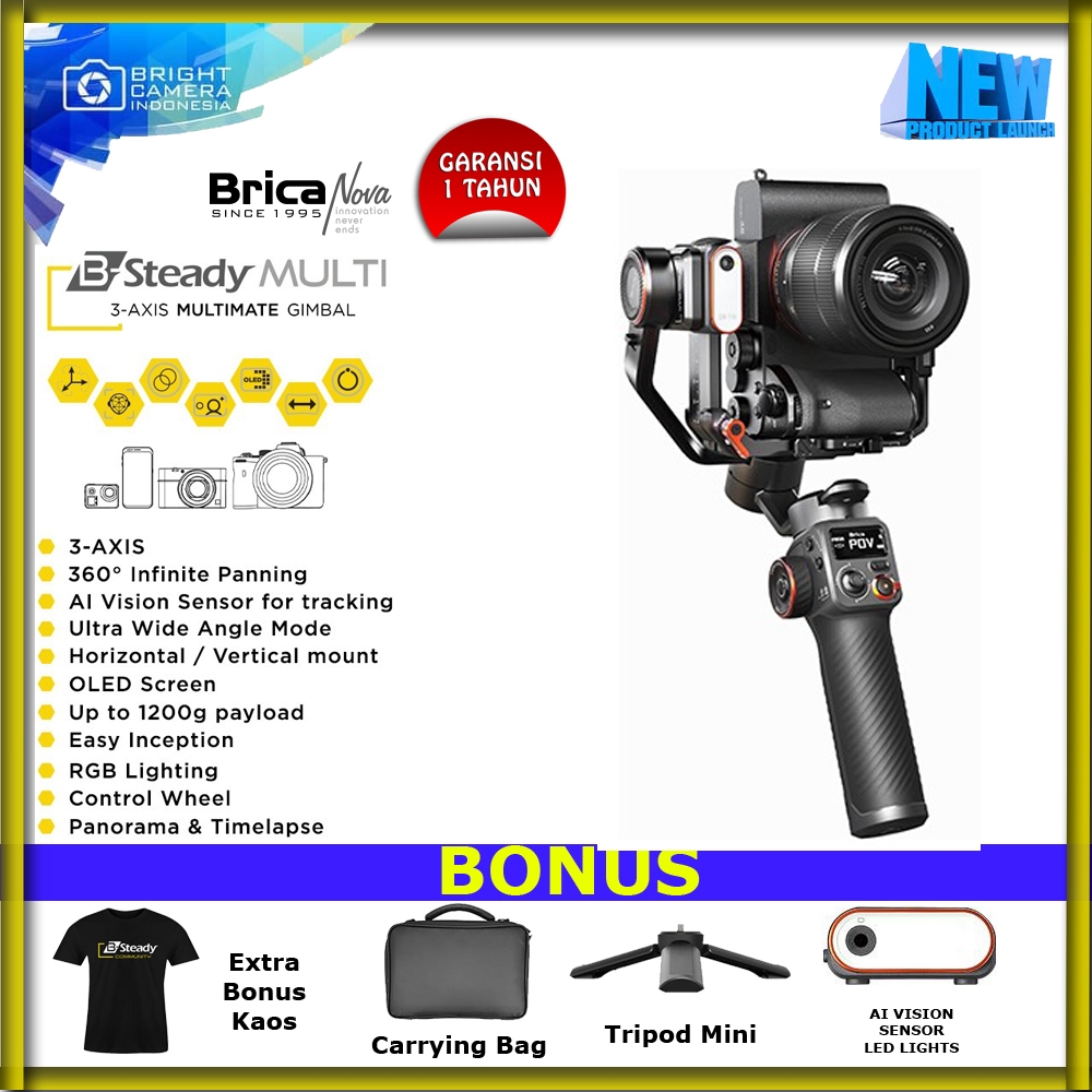 Jual Gimbal Mirrorless Brica Bsteady Multimate - 3 Axis Gimbal ...