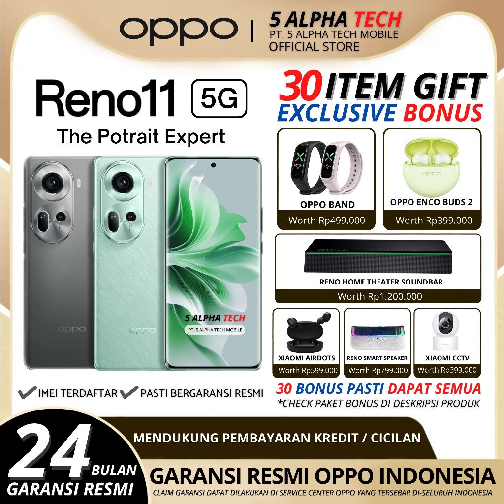 Jual OPPO RENO 11 5G 8/256GB ( +8GB EXTENDED RAM ) GARANSI RESMI OPPO ...