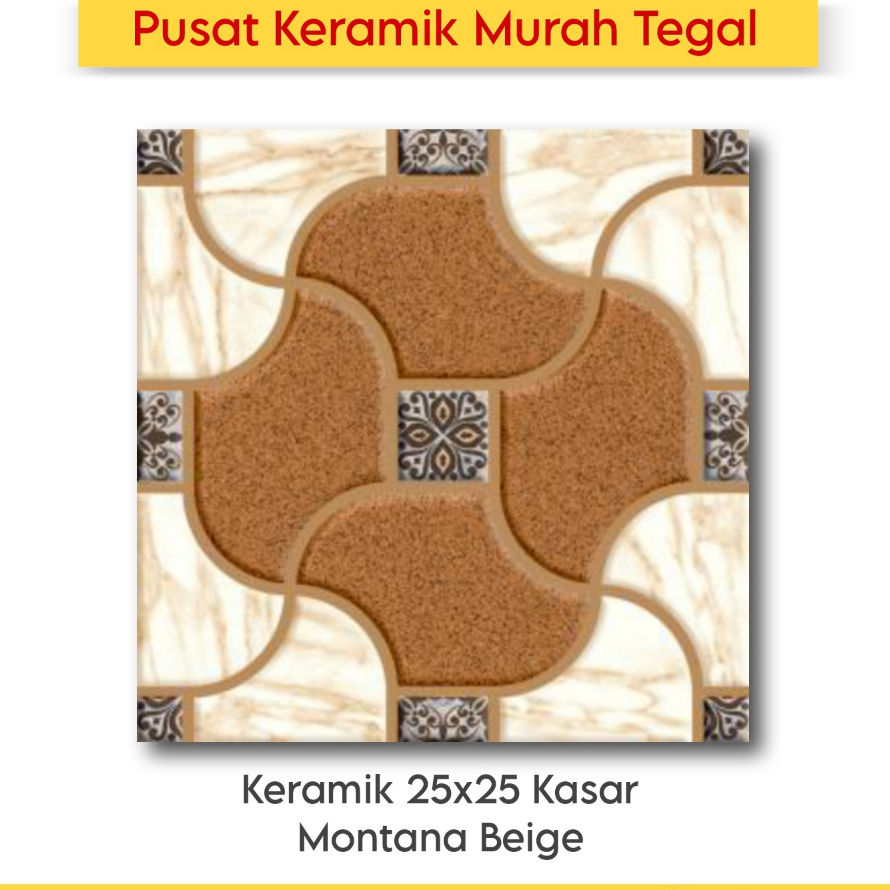 Jual Keramik Lantai 25x25 Kasar Montana Beige Motif Cantik Tegal