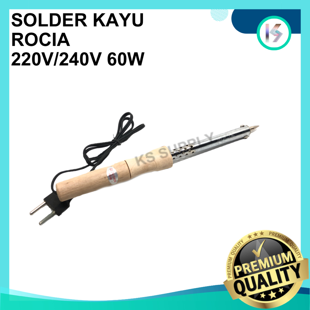 Jual Solder Listrik Gagang Kayu W Rocia Shopee Indonesia