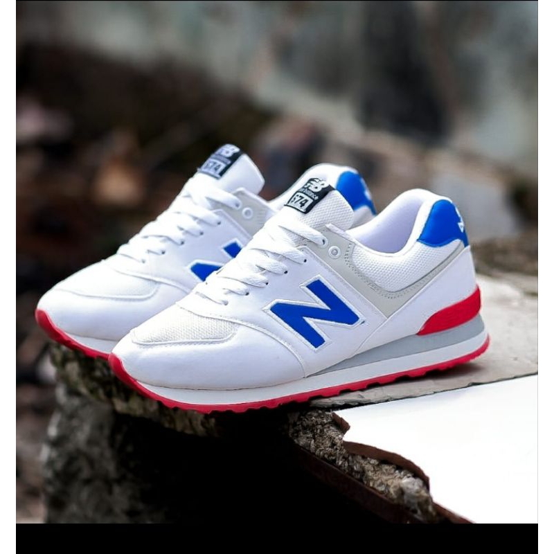 New balance 574 red blue white on sale