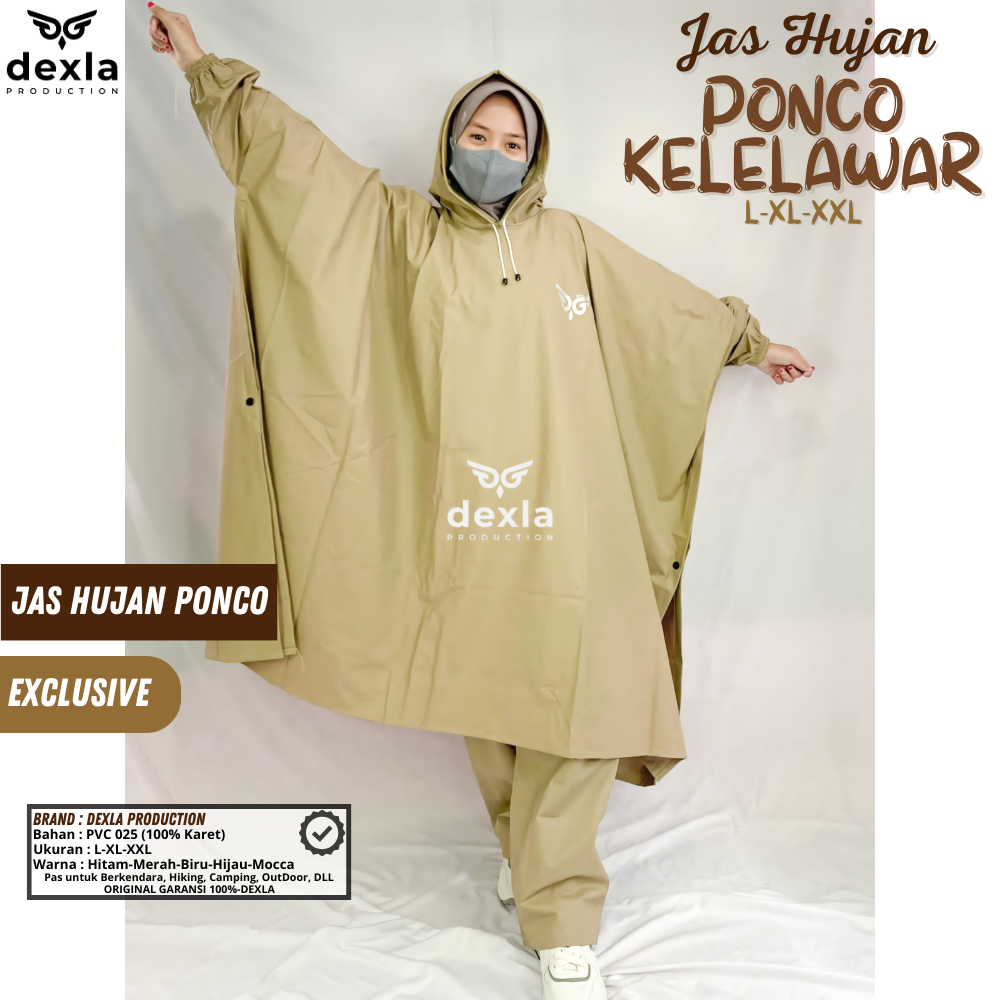 Jual Jas Hujan Ponco Lengan Celana Setelan Kelelawar Premium Pvc Tebal