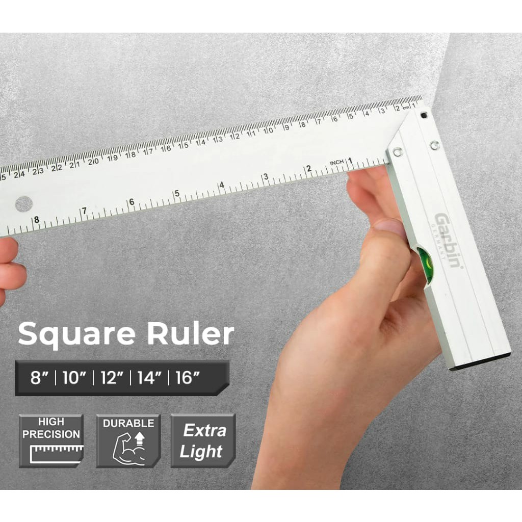 Jual Penggaris Siku Square Ruller Garbin Germany Aluminium Stainless ...
