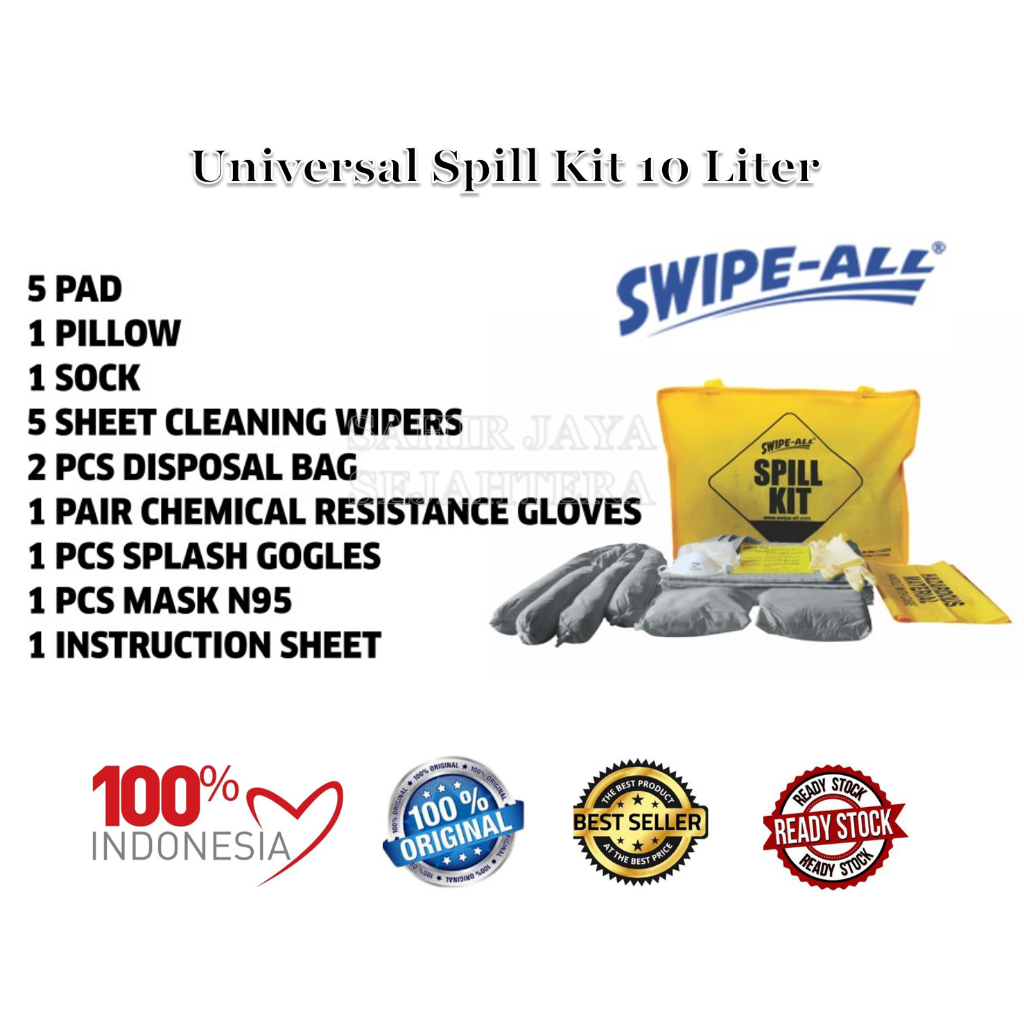 Jual Universal Spill Kit 10 Liter SWIPE-ALL Kemasan Soft Bag Harga ...