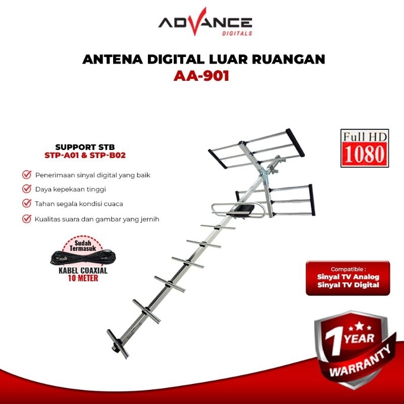 Jual Advance AA-901 Antena Outdoor Digital Analog UHF Bisa Untuk STB ...