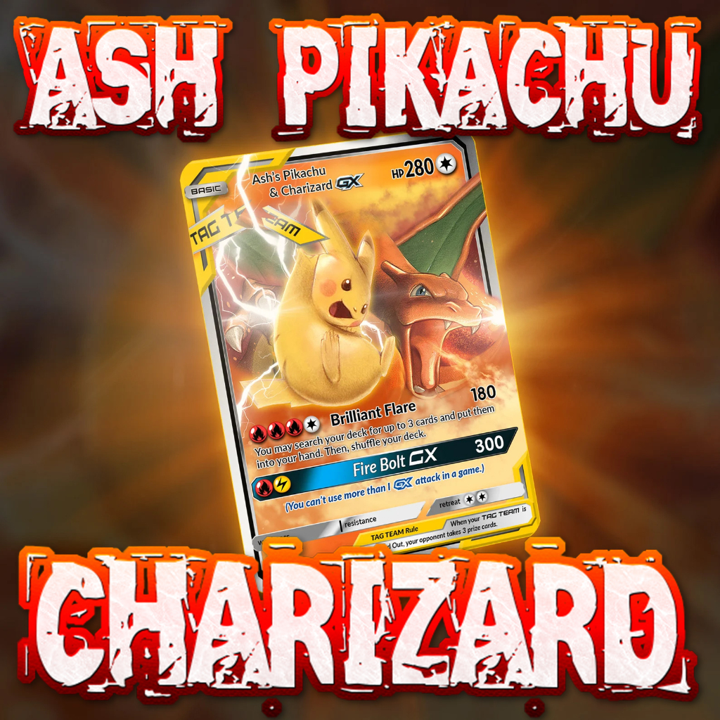 Jual Kartu Pokemon Tcg Hologram English Version Ash S Pikachu Charizard Shopee Indonesia