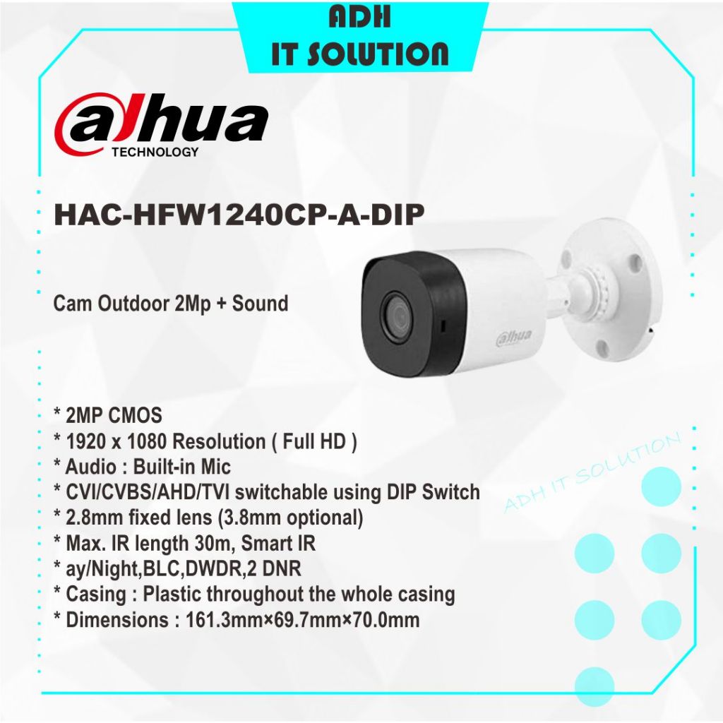 Jual Cctv Dahua Cam Outdoor Mp Sound Dh Hac Hfw Cmp Il A Shopee Indonesia